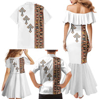 Ethiopia Angels Tilet Family Matching Mermaid Dress and Hawaiian Shirt Ethiopian Cross