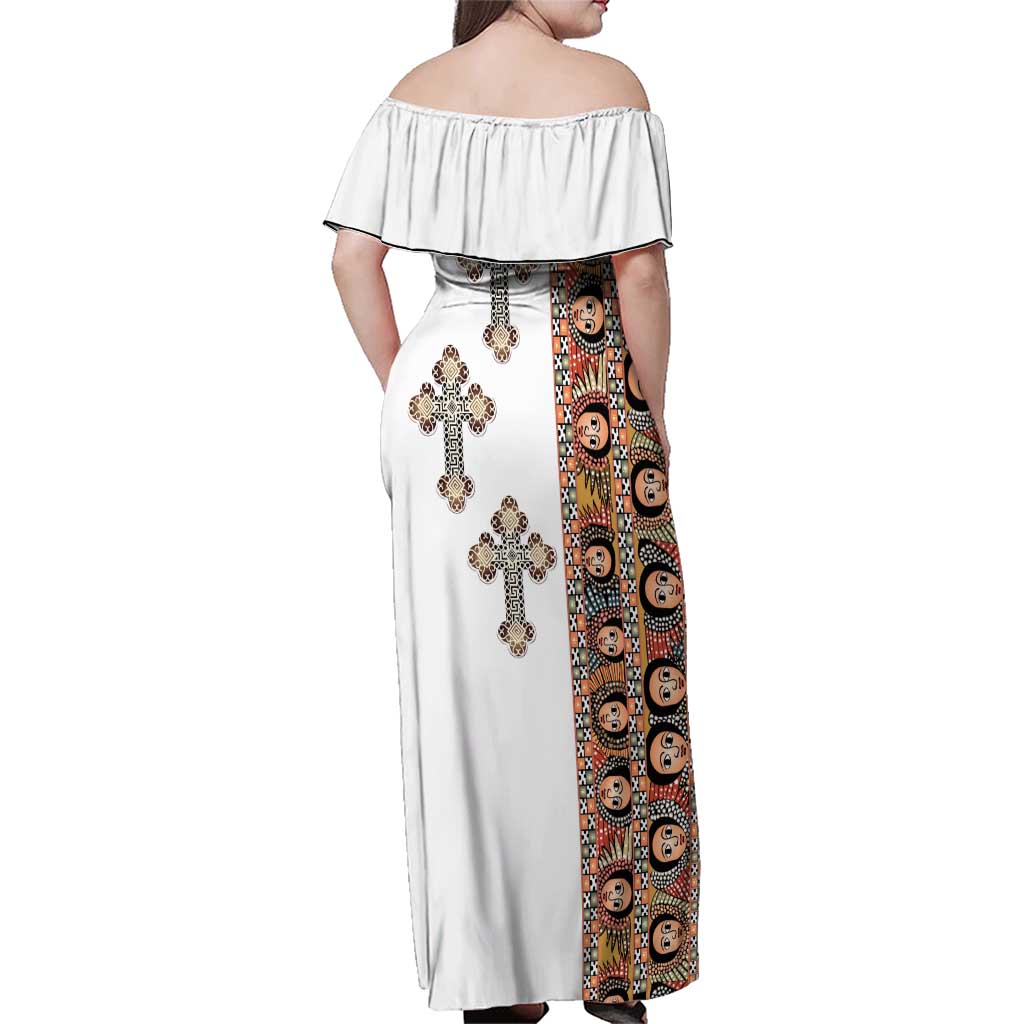 Ethiopia Angels Tilet Family Matching Off Shoulder Maxi Dress and Hawaiian Shirt Ethiopian Cross