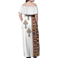 Ethiopia Angels Tilet Family Matching Off Shoulder Maxi Dress and Hawaiian Shirt Ethiopian Cross