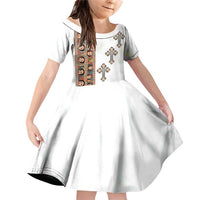 Ethiopia Angels Tilet Family Matching Off Shoulder Short Dress and Hawaiian Shirt Ethiopian Cross