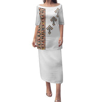 Ethiopia Angels Tilet Family Matching Puletasi and Hawaiian Shirt Ethiopian Cross