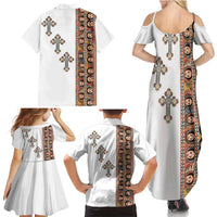 Ethiopia Angels Tilet Family Matching Summer Maxi Dress and Hawaiian Shirt Ethiopian Cross