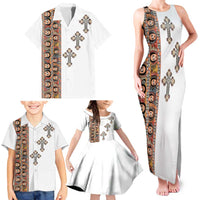 Ethiopia Angels Tilet Family Matching Tank Maxi Dress and Hawaiian Shirt Ethiopian Cross