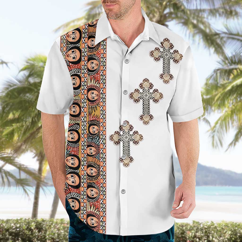 Ethiopia Angels Tilet Hawaiian Shirt Ethiopian Cross