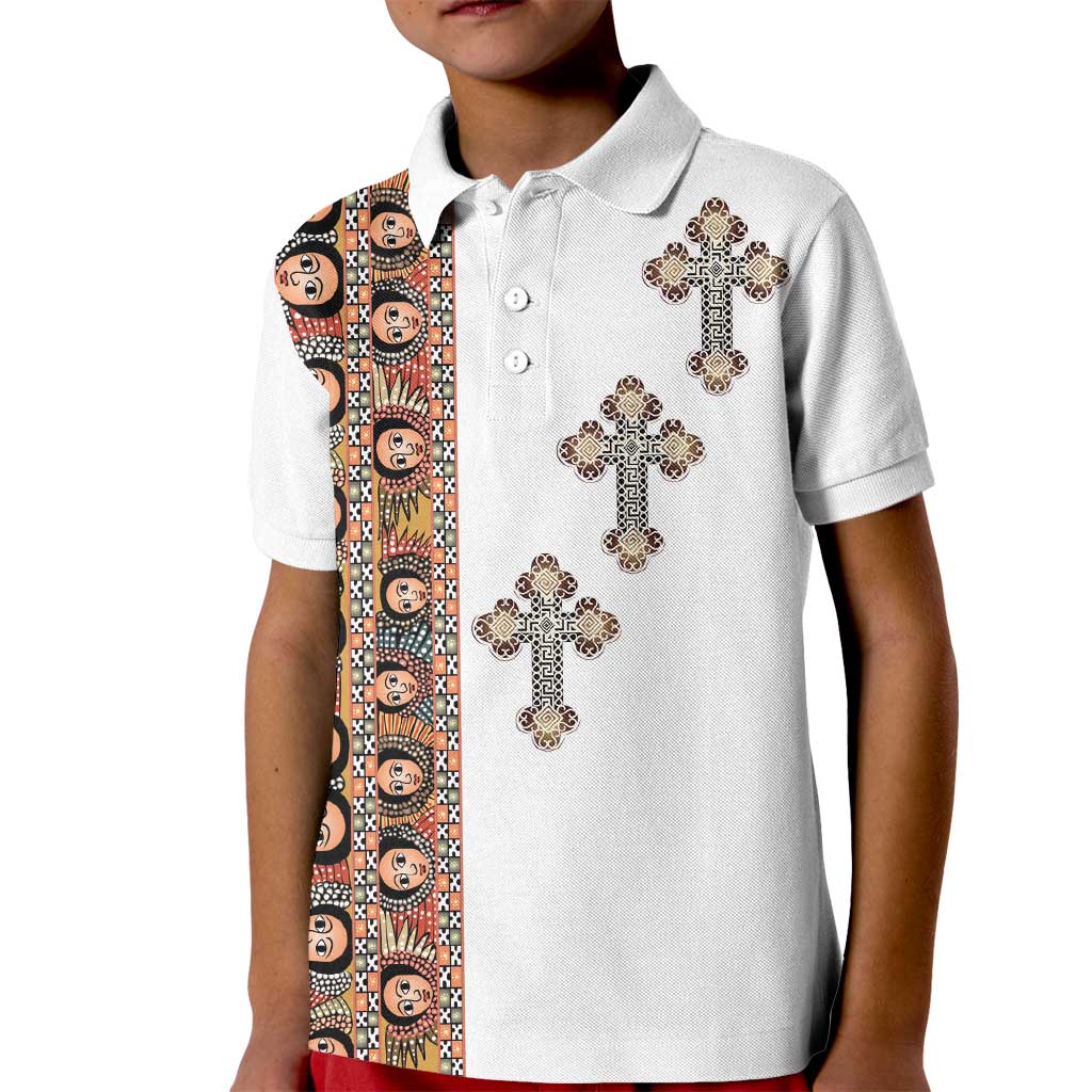 Ethiopia Angels Tilet Kid Polo Shirt Ethiopian Cross