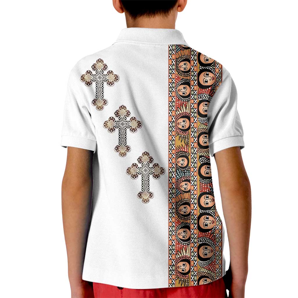 Ethiopia Angels Tilet Kid Polo Shirt Ethiopian Cross