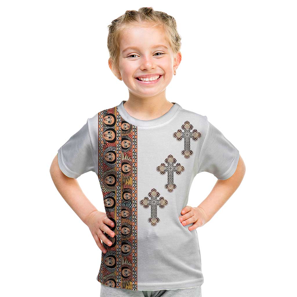 Ethiopia Angels Tilet Kid T Shirt Ethiopian Cross