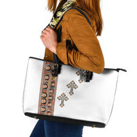 Ethiopia Angels Tilet Leather Tote Bag Ethiopian Cross