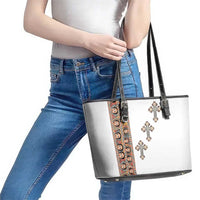 Ethiopia Angels Tilet Leather Tote Bag Ethiopian Cross