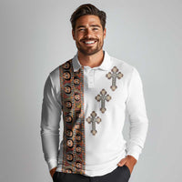 Ethiopia Angels Tilet Long Sleeve Polo Shirt Ethiopian Cross