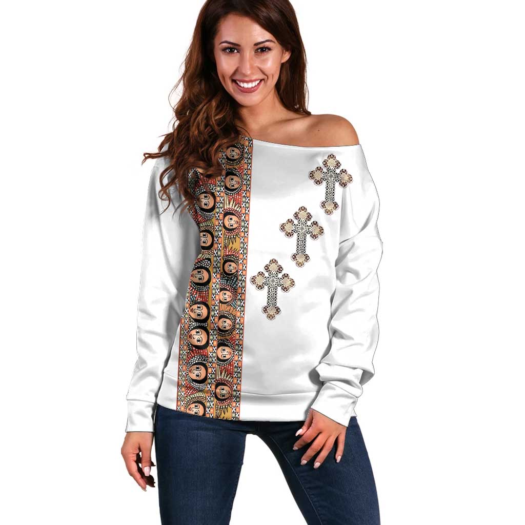 Ethiopia Angels Tilet Off Shoulder Sweater Ethiopian Cross