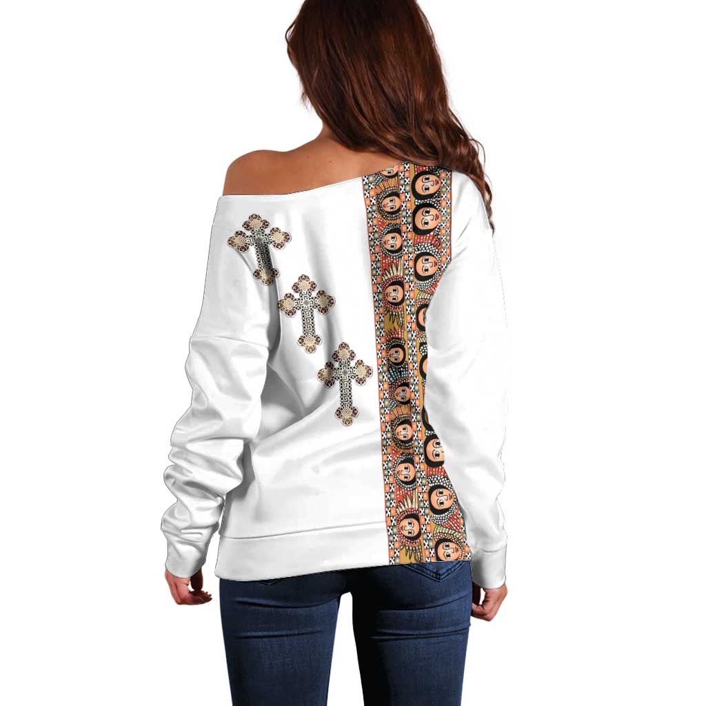 Ethiopia Angels Tilet Off Shoulder Sweater Ethiopian Cross