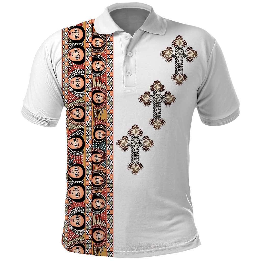 Ethiopia Angels Tilet Polo Shirt Ethiopian Cross
