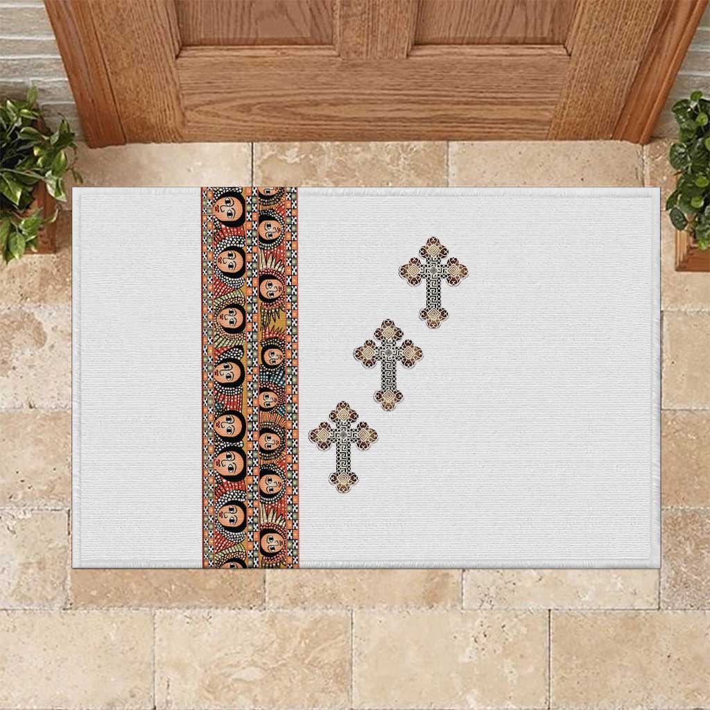 Ethiopia Angels Tilet Rubber Doormat Ethiopian Cross