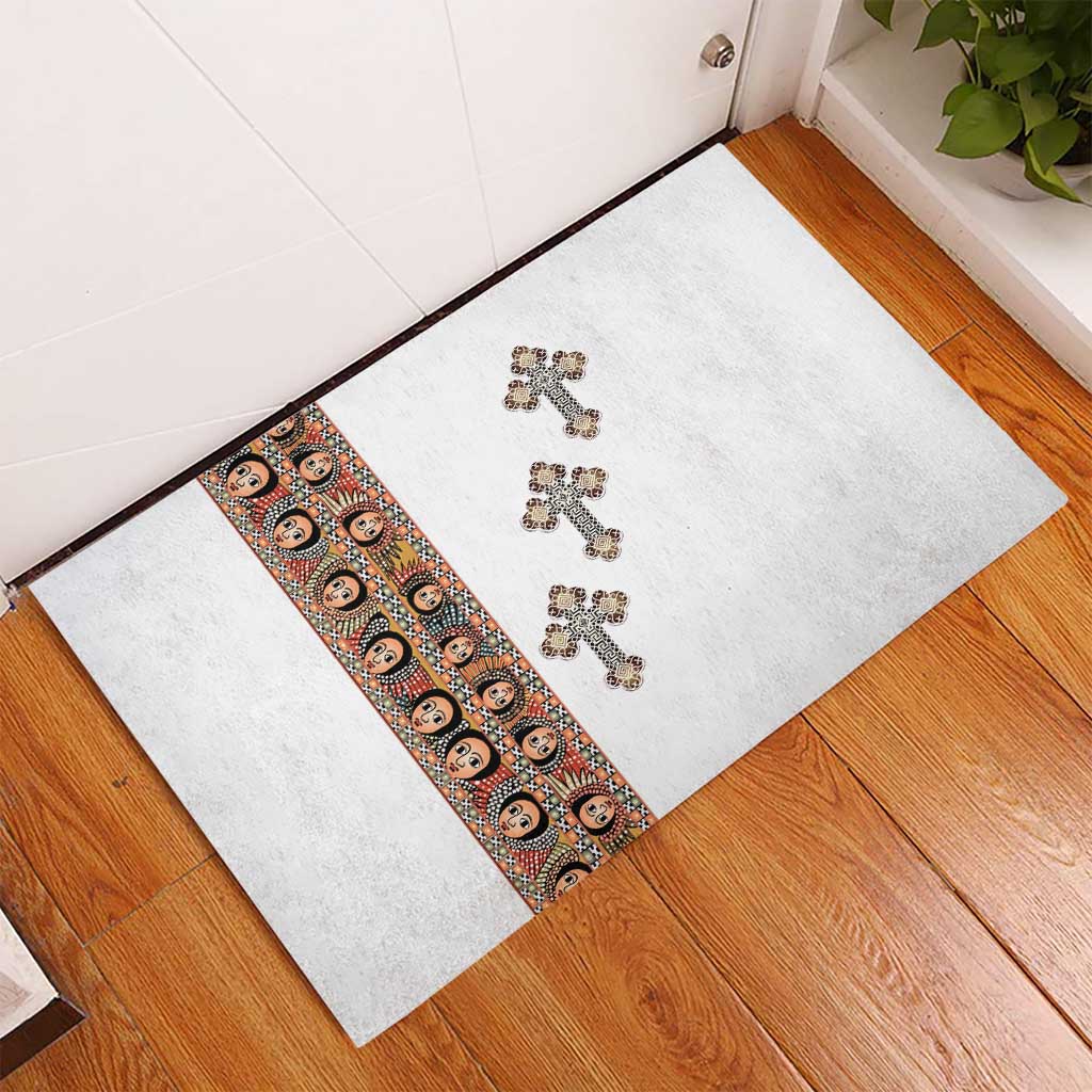 Ethiopia Angels Tilet Rubber Doormat Ethiopian Cross