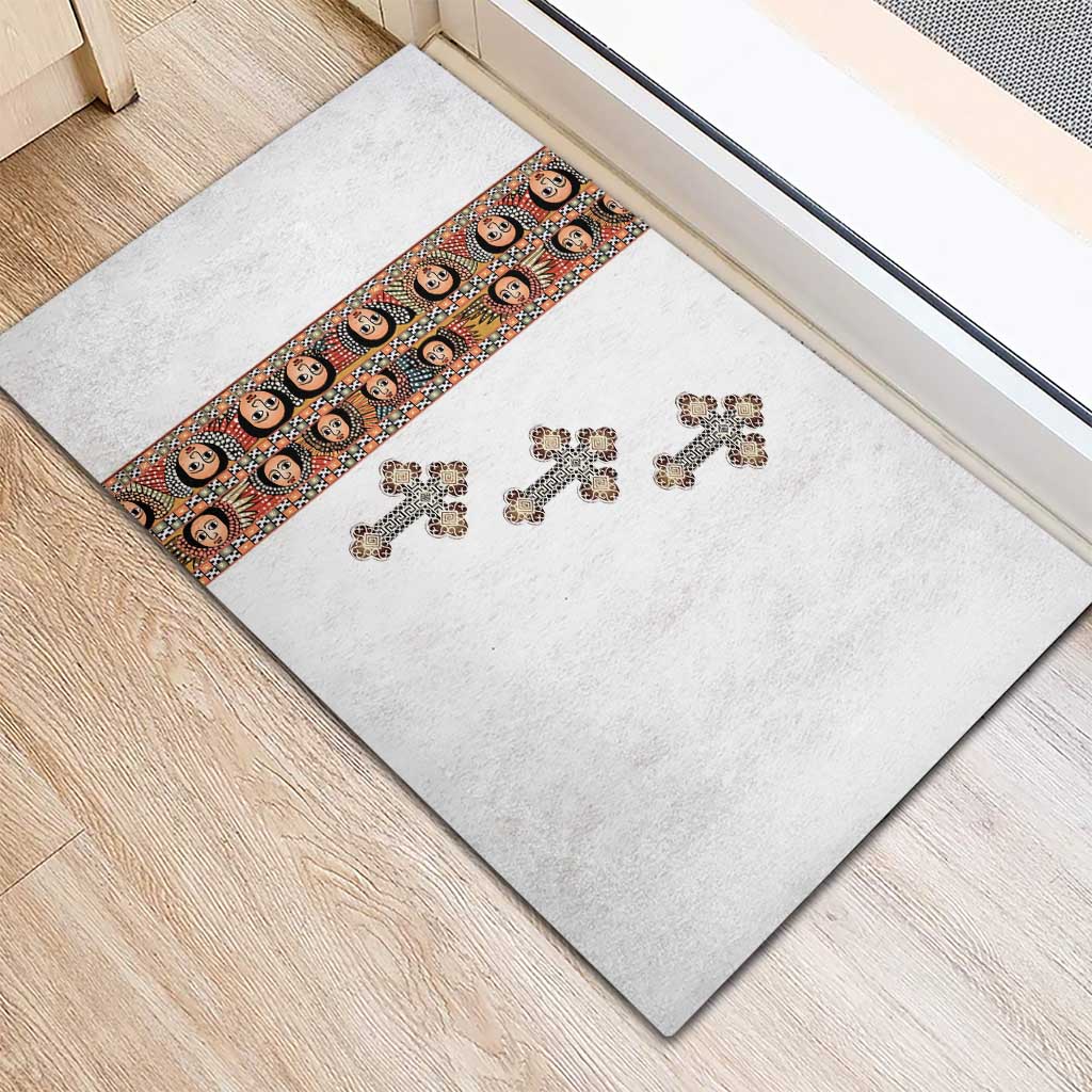 Ethiopia Angels Tilet Rubber Doormat Ethiopian Cross