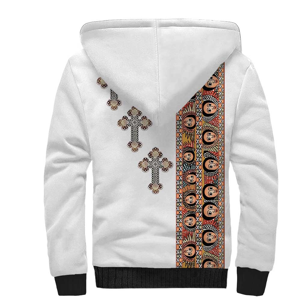 Ethiopia Angels Tilet Sherpa Hoodie Ethiopian Cross