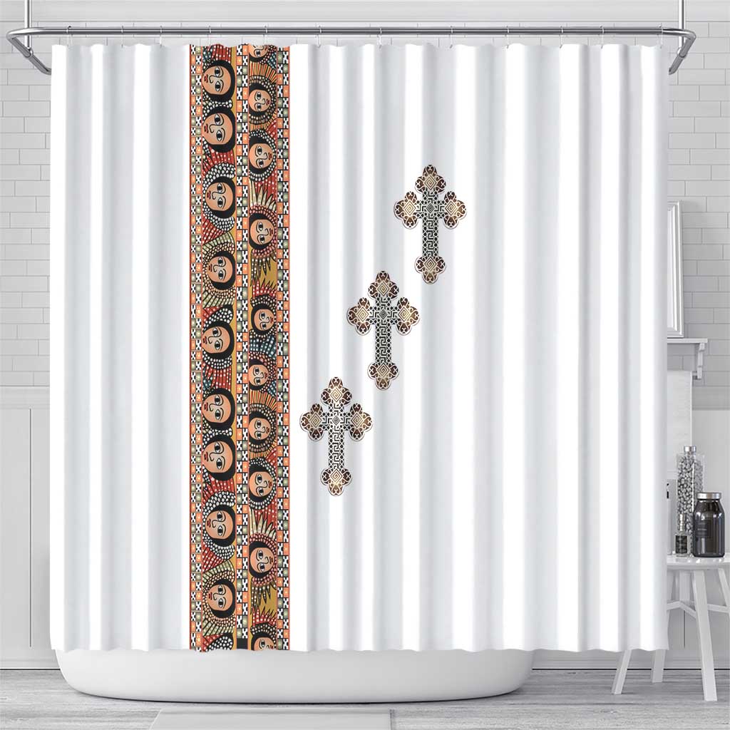 Ethiopia Angels Tilet Shower Curtain Ethiopian Cross
