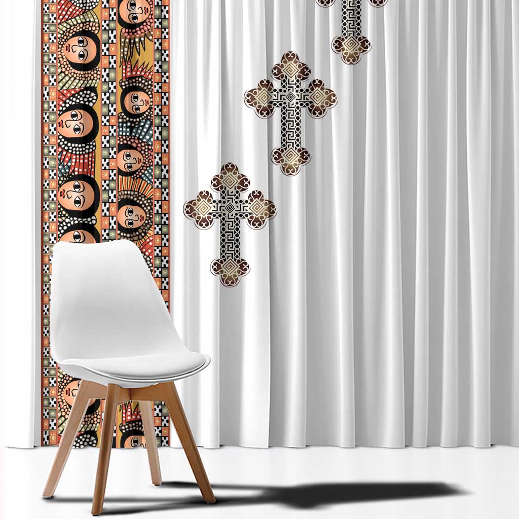 Ethiopia Angels Tilet Window Curtain Ethiopian Cross
