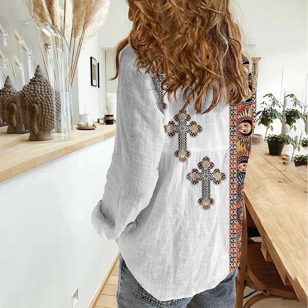 Ethiopia Angels Tilet Women Casual Shirt Ethiopian Cross