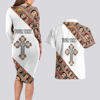Personalized Ethiopian Orthodox Church Angel Couples Matching Long Sleeve Bodycon Dress and Hawaiian Shirt