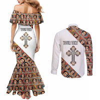 Personalized Ethiopian Orthodox Church Angel Couples Matching Mermaid Dress and Long Sleeve Button Shirt