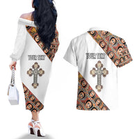 Personalized Ethiopian Orthodox Church Angel Couples Matching Off The Shoulder Long Sleeve Dress and Hawaiian Shirt