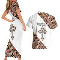 Personalized Ethiopian Orthodox Church Angel Couples Matching Short Sleeve Bodycon Dress and Hawaiian Shirt