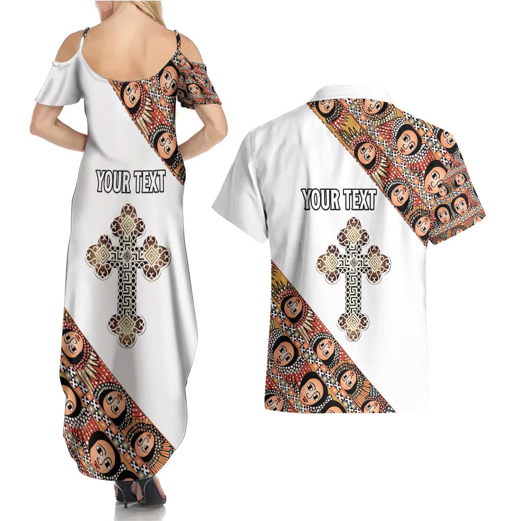 Personalized Ethiopian Orthodox Church Angel Couples Matching Summer Maxi Dress and Hawaiian Shirt