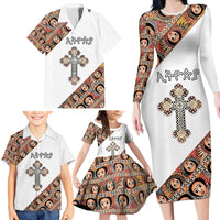 Personalized Ethiopian Orthodox Church Angel Family Matching Long Sleeve Bodycon Dress and Hawaiian Shirt