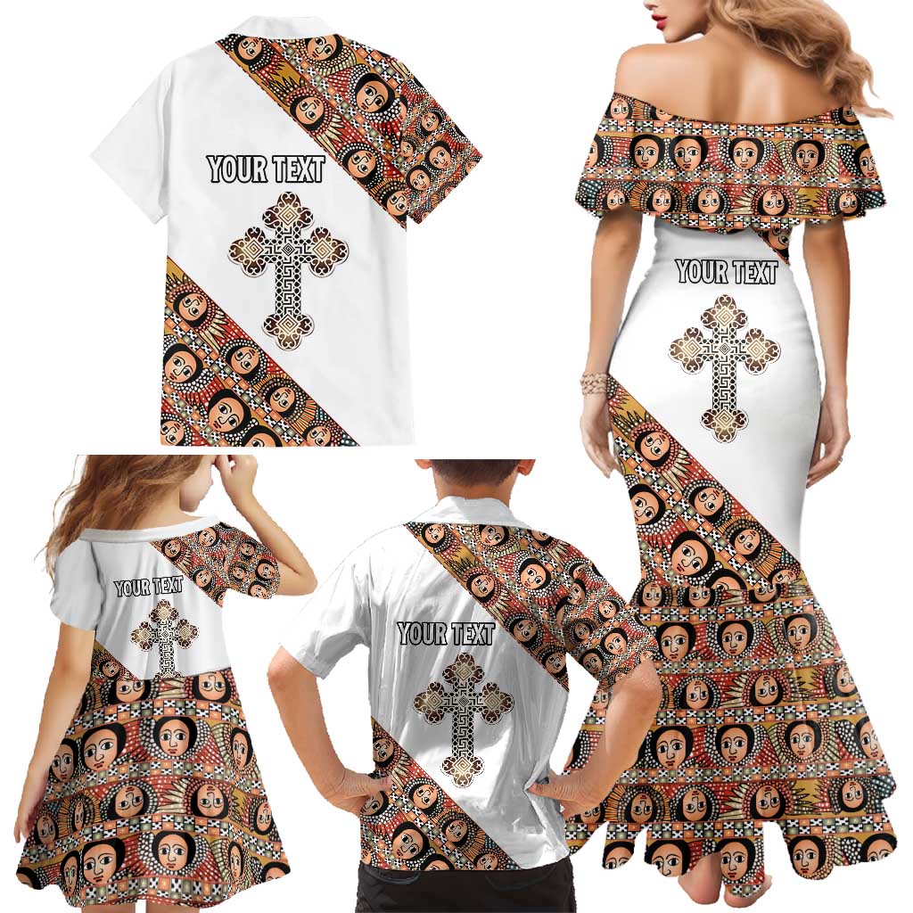 Personalized Ethiopian Orthodox Church Angel Family Matching Mermaid Dress and Hawaiian Shirt