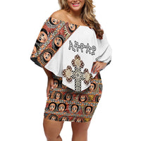 Personalized Ethiopian Orthodox Church Angel Family Matching Off Shoulder Short Dress and Hawaiian Shirt