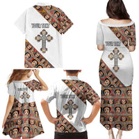 Personalized Ethiopian Orthodox Church Angel Family Matching Puletasi and Hawaiian Shirt