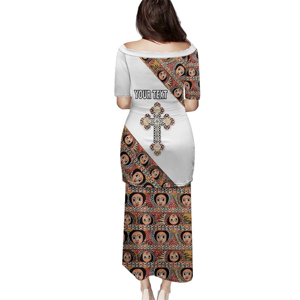 Personalized Ethiopian Orthodox Church Angel Family Matching Puletasi and Hawaiian Shirt