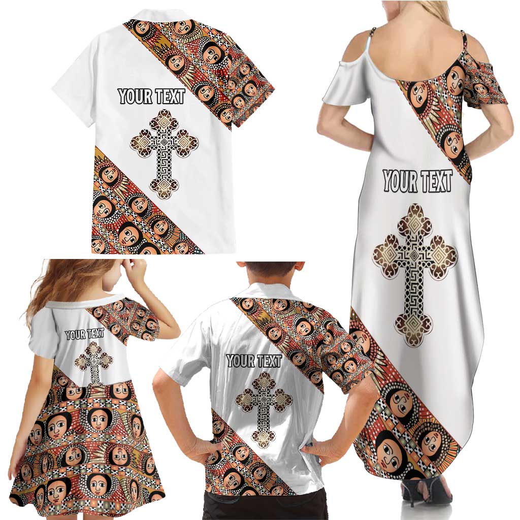 Personalized Ethiopian Orthodox Church Angel Family Matching Summer Maxi Dress and Hawaiian Shirt