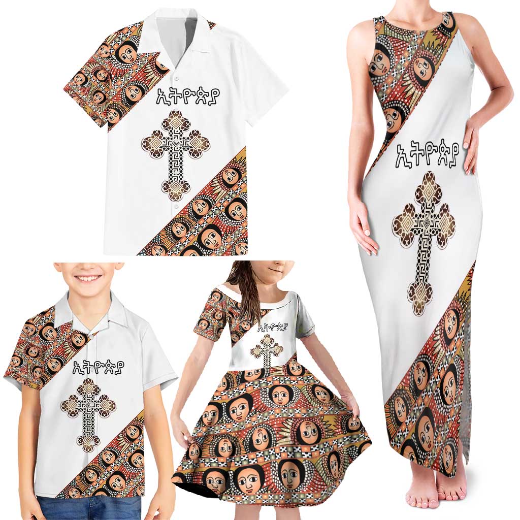 Personalized Ethiopian Orthodox Church Angel Family Matching Tank Maxi Dress and Hawaiian Shirt