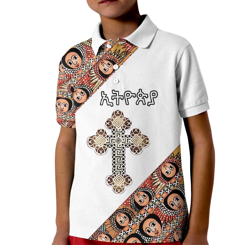 Personalized Ethiopian Orthodox Church Angel Kid Polo Shirt