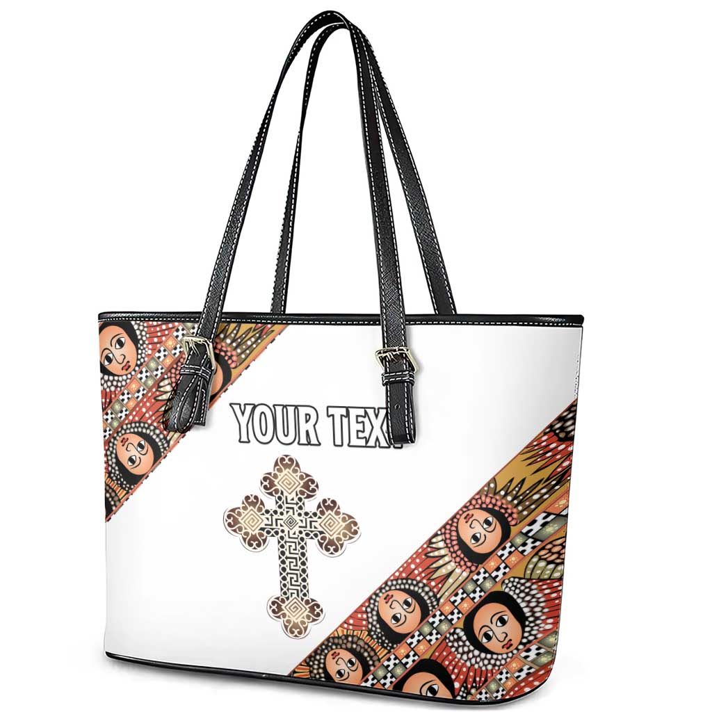 Personalized Ethiopian Orthodox Church Angel Leather Tote Bag