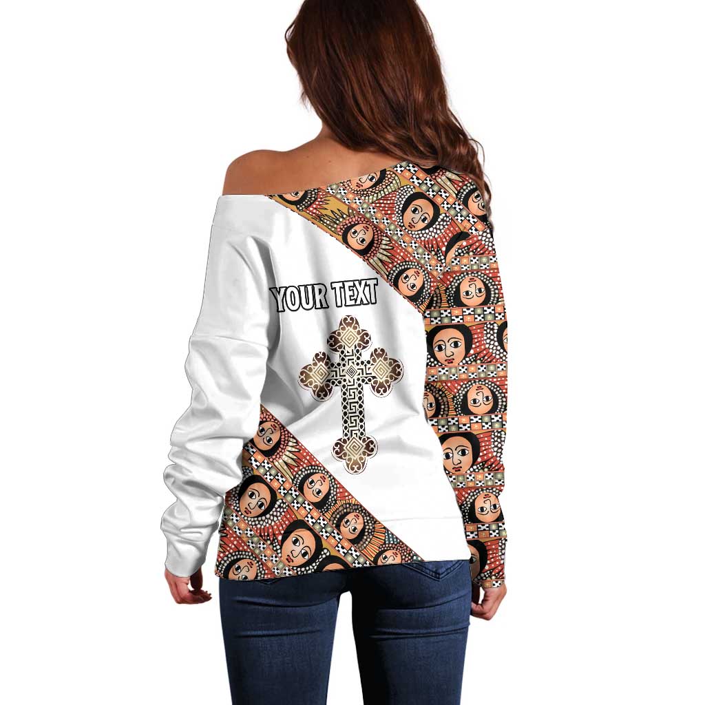 Personalized Ethiopian Orthodox Church Angel Off Shoulder Sweater