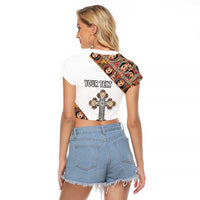 Personalized Ethiopian Orthodox Church Angel Raglan Cropped T Shirt