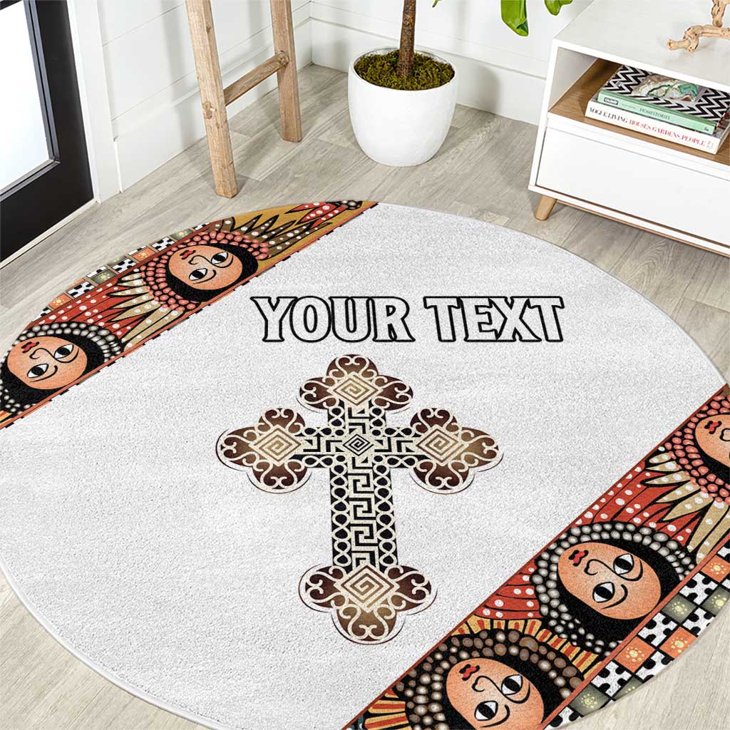 Personalized Ethiopian Orthodox Church Angel Round Carpet