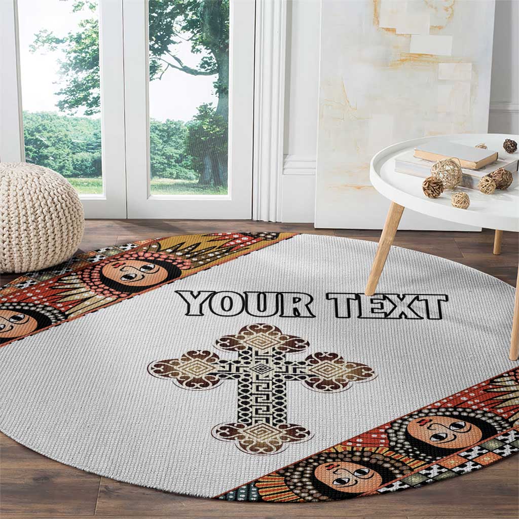 Personalized Ethiopian Orthodox Church Angel Round Carpet