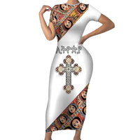 Personalized Ethiopian Orthodox Church Angel Short Sleeve Bodycon Dress