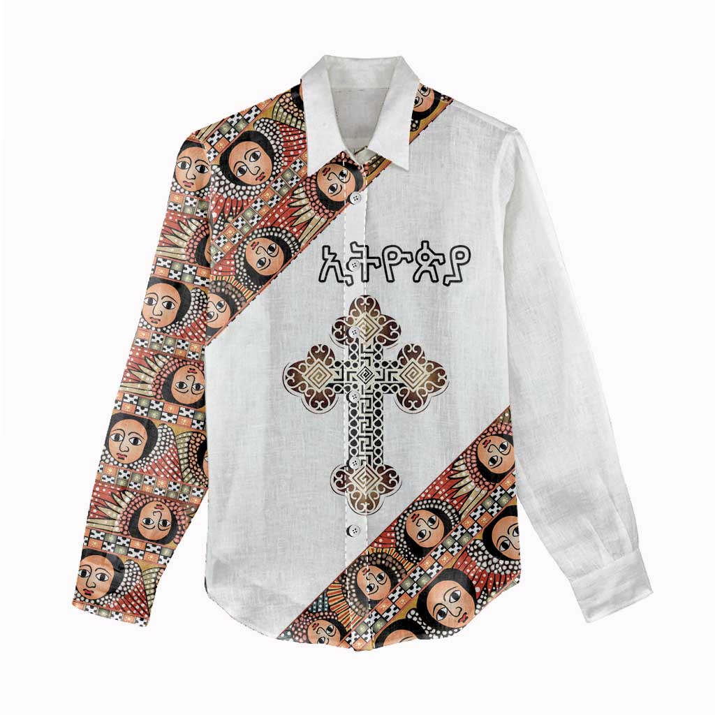 Personalized Ethiopian Orthodox Church Angel Women Casual Shirt