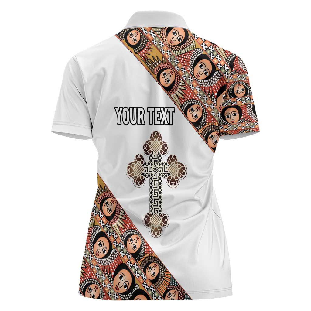 Personalized Ethiopian Orthodox Church Angel Women Polo Shirt