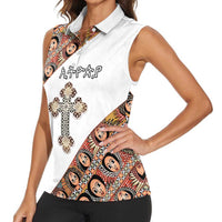 Personalized Ethiopian Orthodox Church Angel Women Sleeveless Polo Shirt