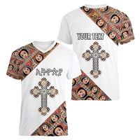 Personalized Ethiopian Orthodox Church Angel Women V-Neck T-Shirt