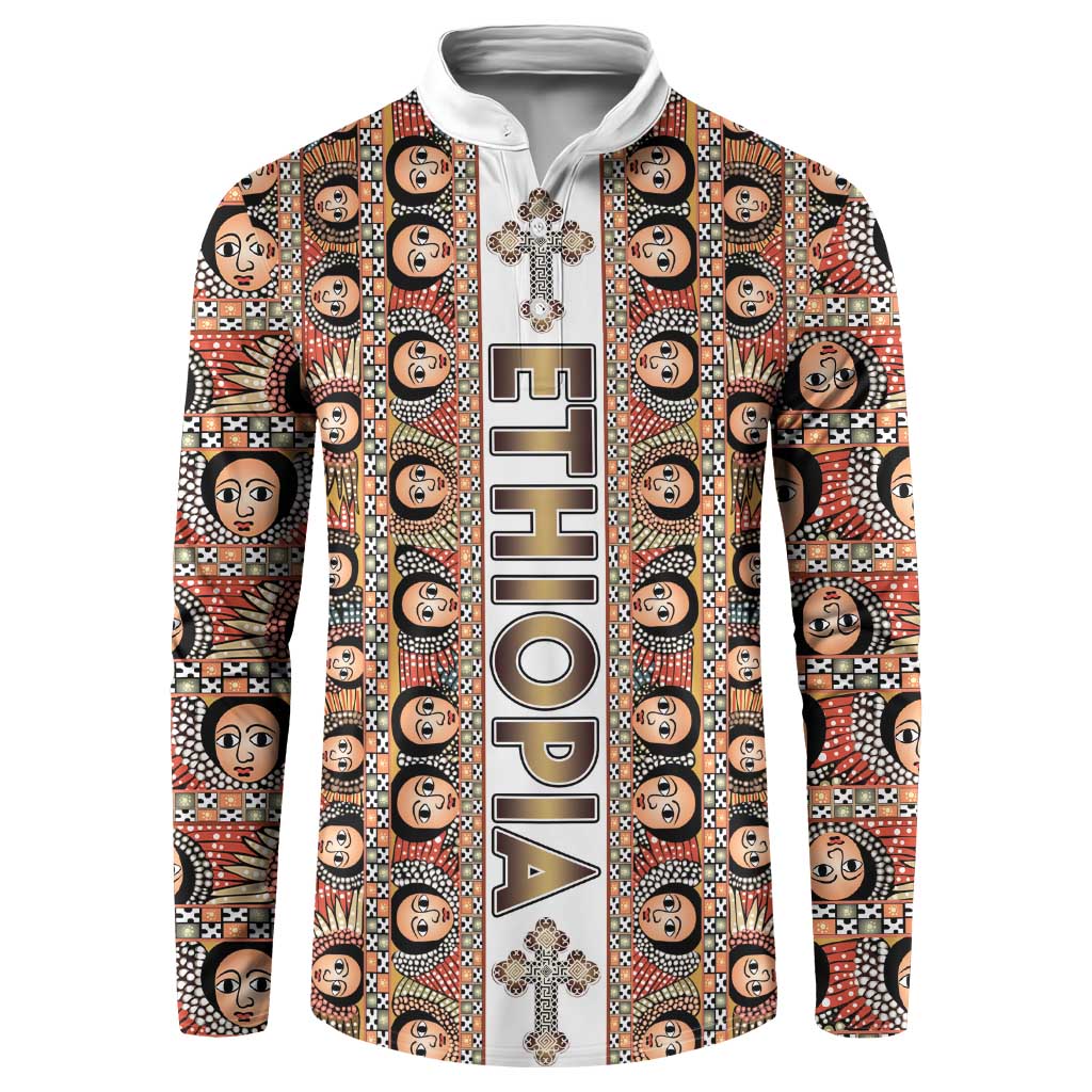 Personalized  Ethiopian Tewahedo Angel Orthodox Button Sweatshirt