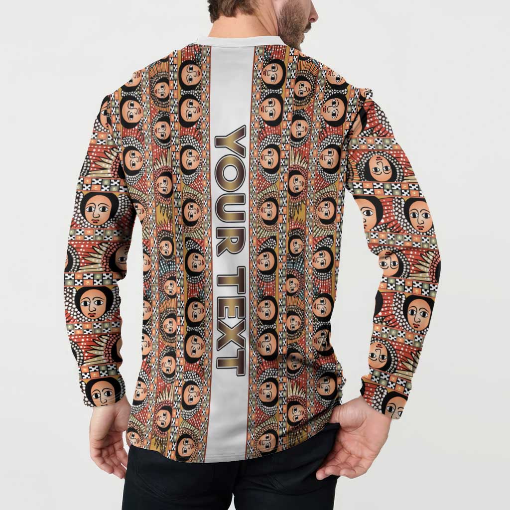 Personalized  Ethiopian Tewahedo Angel Orthodox Button Sweatshirt