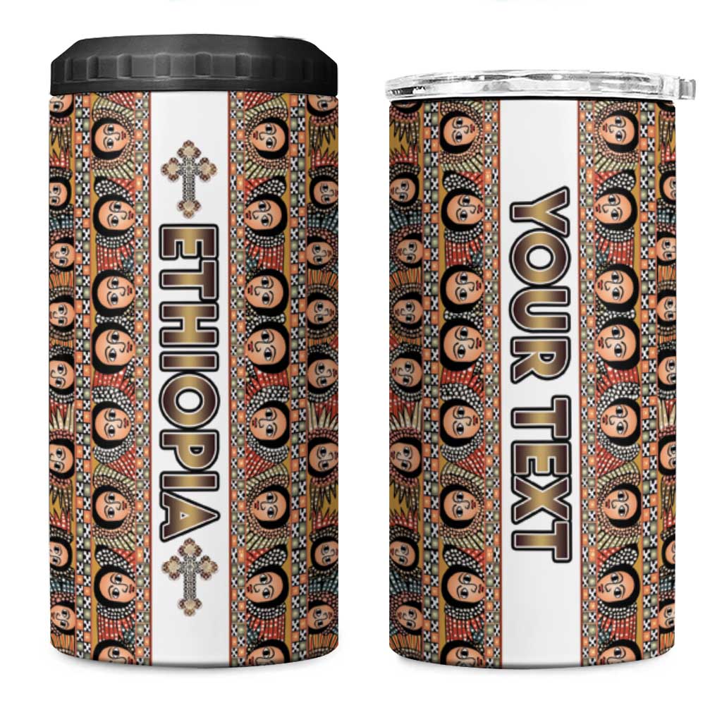 Personalized  Ethiopian Tewahedo Angel Orthodox 4 in 1 Can Cooler Tumbler